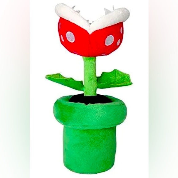 Super Mario All Star Collection 10" Pipe Piranha Flower Plant Plushie Video Game - Picture 1 of 1